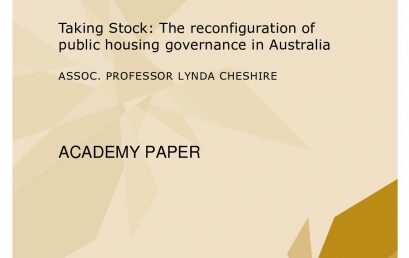 Academy Papers 8/2016- Taking Stock: The reconfiguration of public housing governance in Australia
