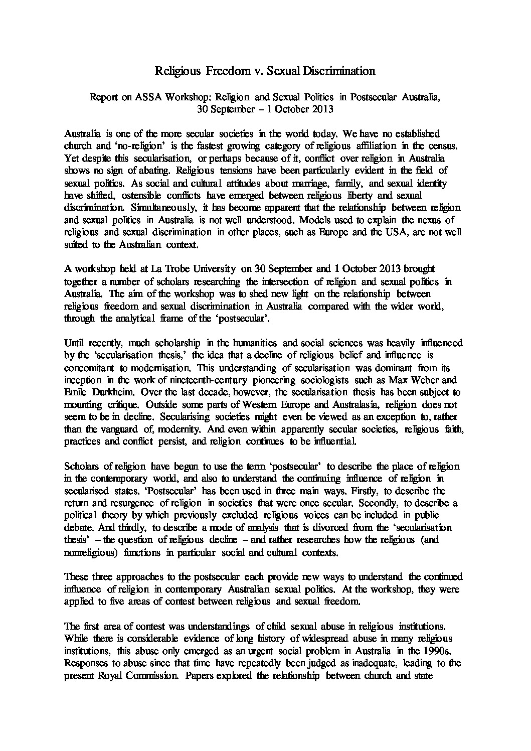 Religion and sexual politics in postsecular Australia pdf 1