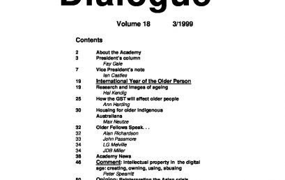 1999: Dialogue Volume 18 – Number 3