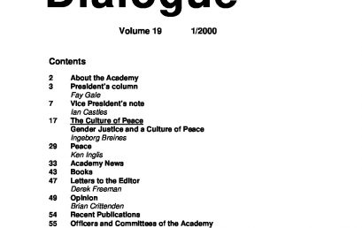 2000: Dialogue Volume 19 – Number 1