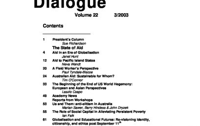 2003: Dialogue Volume 22 – Number 3