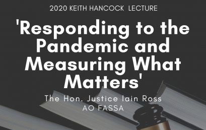 The Hon. Justice Iain Ross AO: 2020 Keith Hancock Lecture