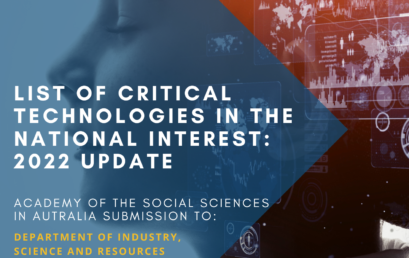 Submission: List of Critical Technologies in the National Interest (2022 Update)