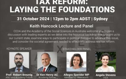 Tax reform: laying the foundations | 2024 Keith Hancock Lecture and Panel Discussion