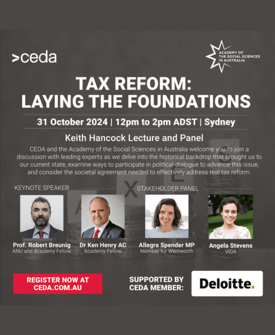 Tax reform: laying the foundations | 2024 Keith Hancock Lecture and Panel Discussion