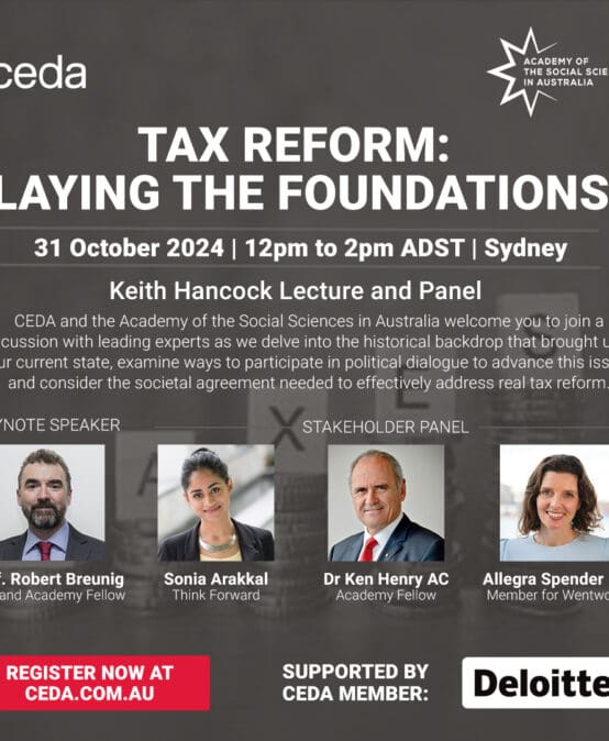 Tax reform: laying the foundations | 2024 Keith Hancock Lecture and Panel Discussion